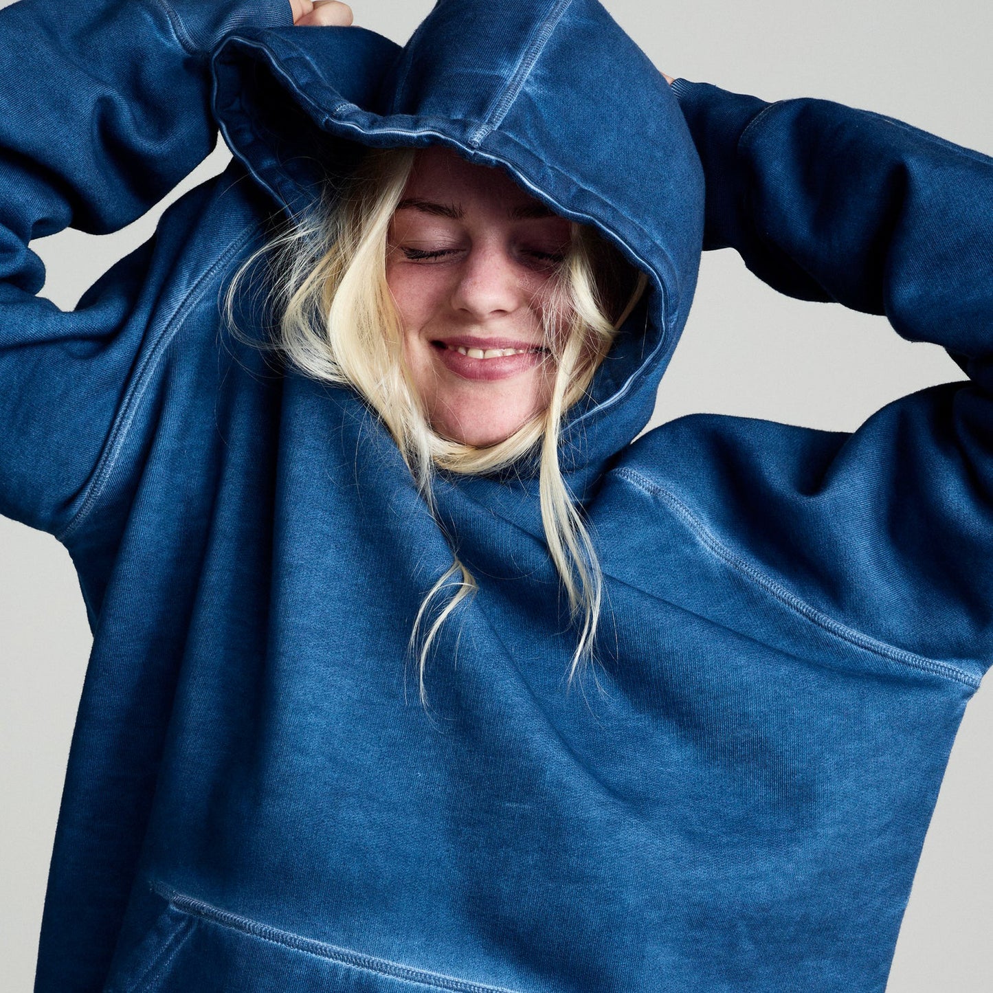Stencil Logo Hooded Sweat - Navy