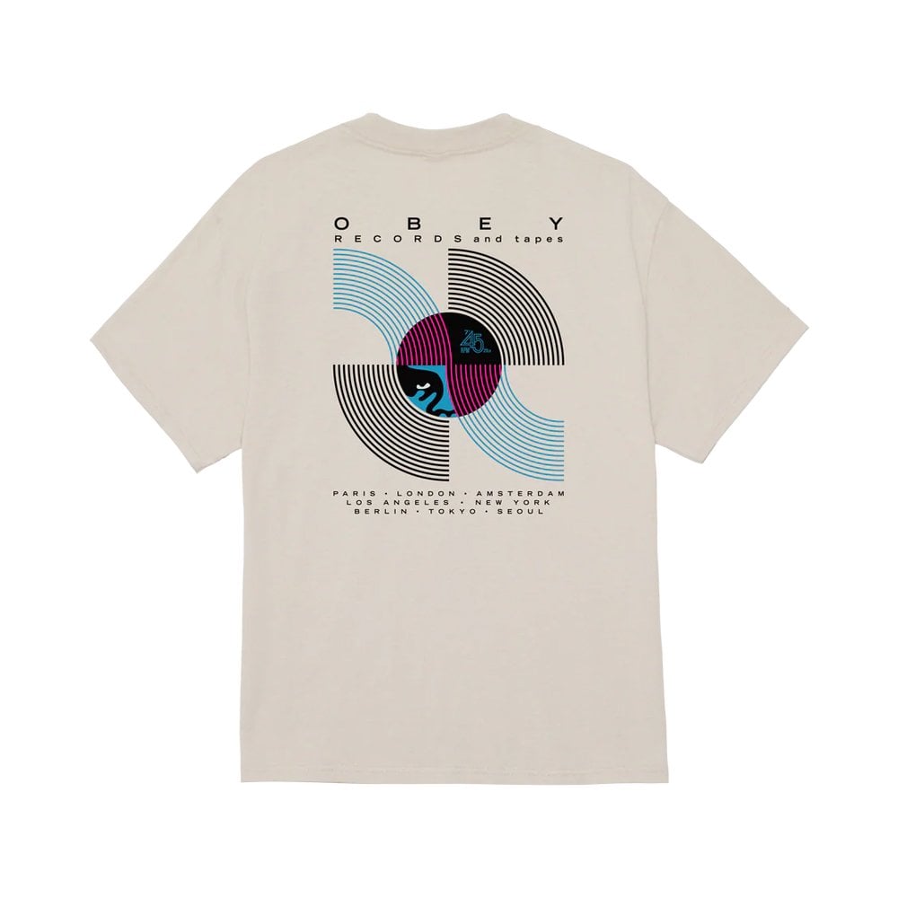 Obey Records & Tapes Tee - Silver Grey
