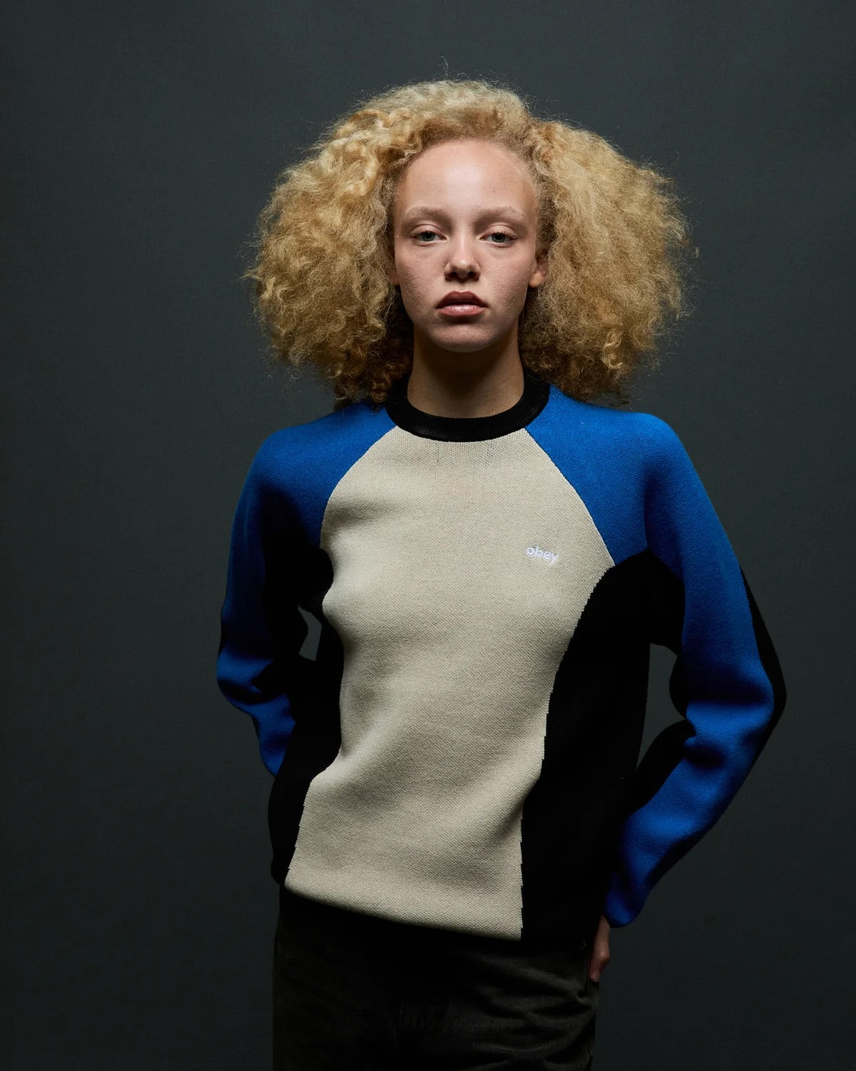 Angie Crew Sweater - Cream Multi