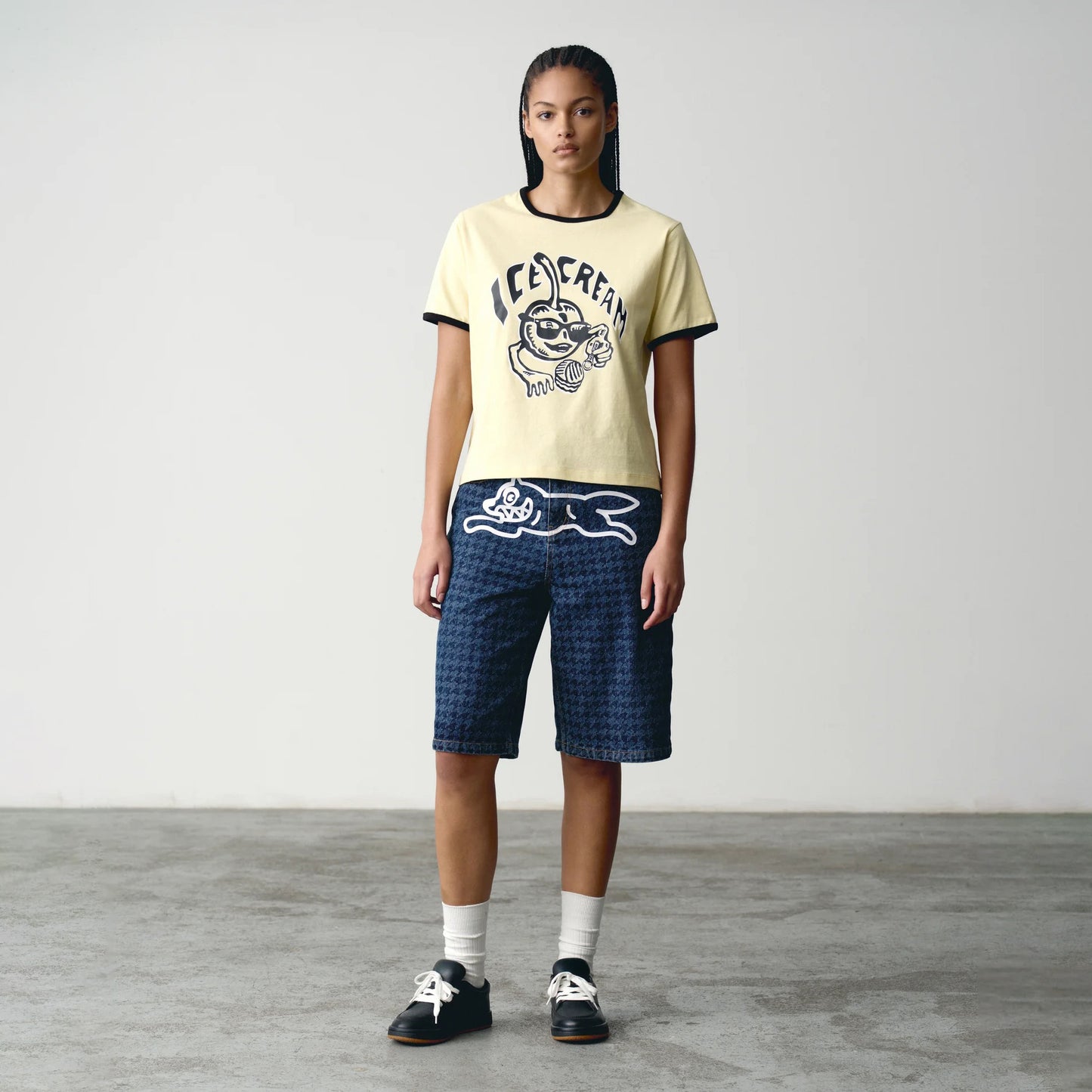 Womens Cherry Ringer T-Shirt - Yellow