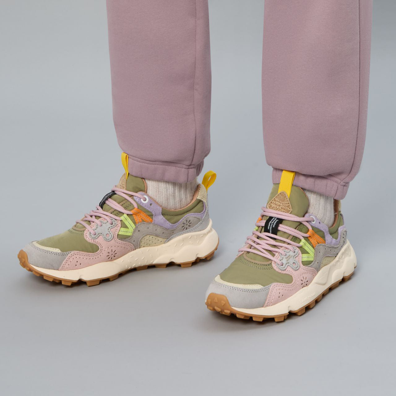 Yamano 3 Woman, Suede / Nylon - Light Grey / Militare / Cipria