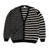 Mohair Striped Knitted Cardigan - Black / White