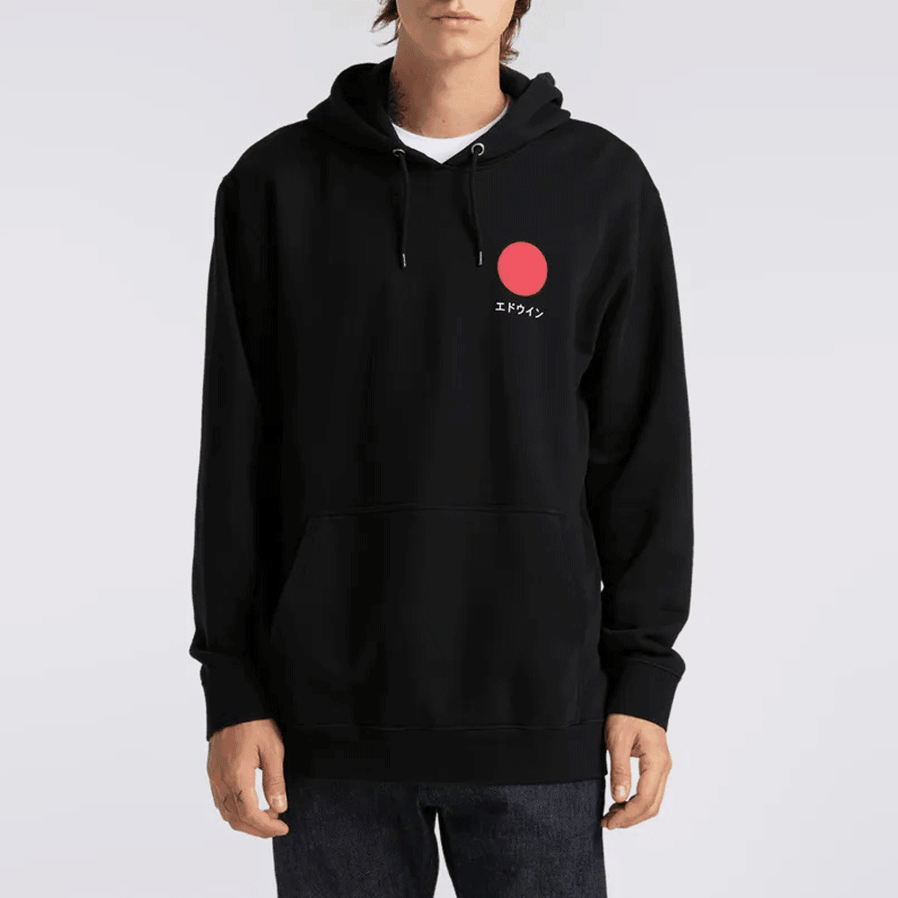 Japanese Sun Hooded Sweat - Black