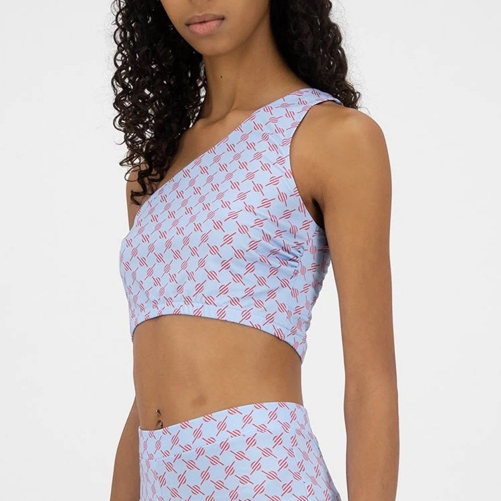 Keyonna Top - Blue / Red Monogram