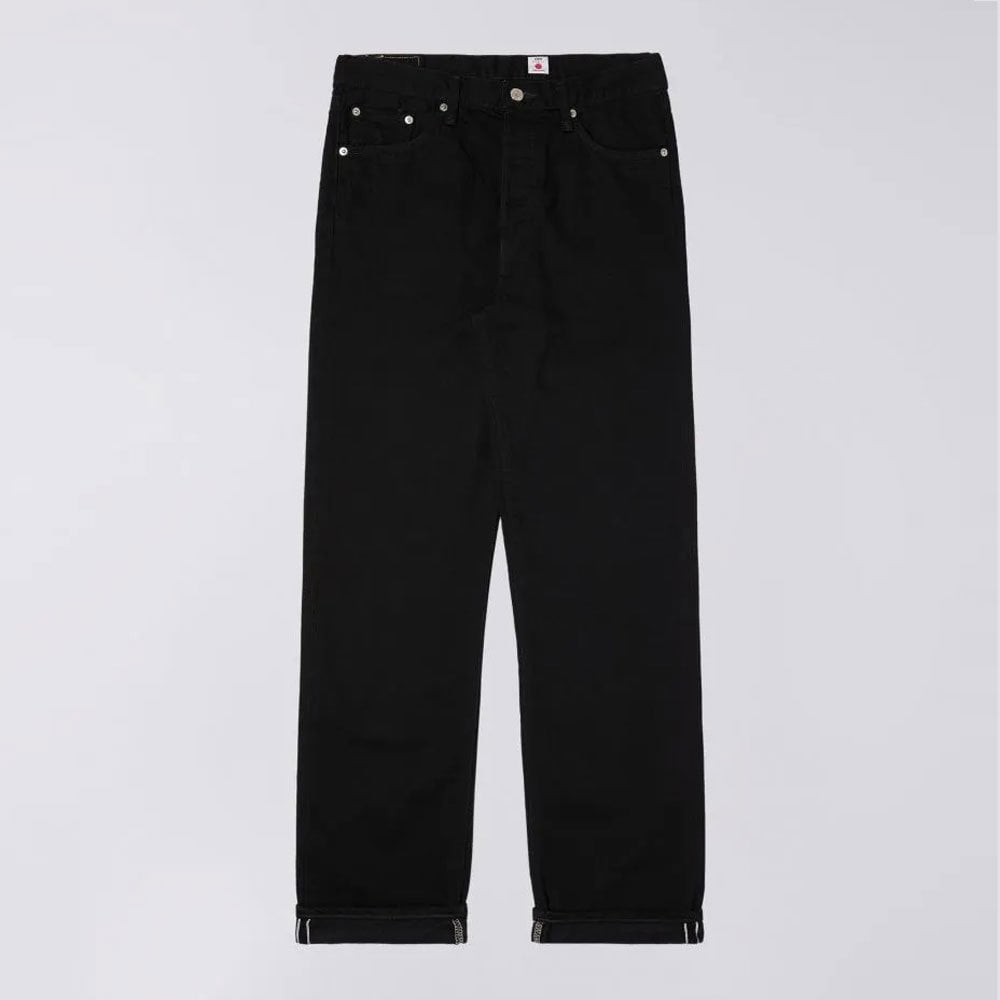Loose Straight Jeans, 11oz Kaihara Purple x White Selvage - Black Rinsed