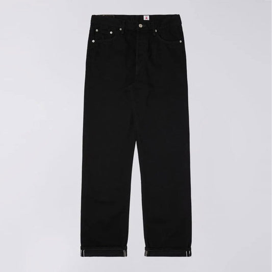 Loose Straight Jeans, 11oz Kaihara Purple x White Selvage - Black Rinsed