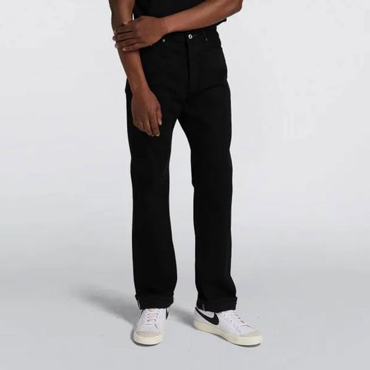 Loose Straight Jeans, 11oz Kaihara Purple x White Selvage - Black Rinsed