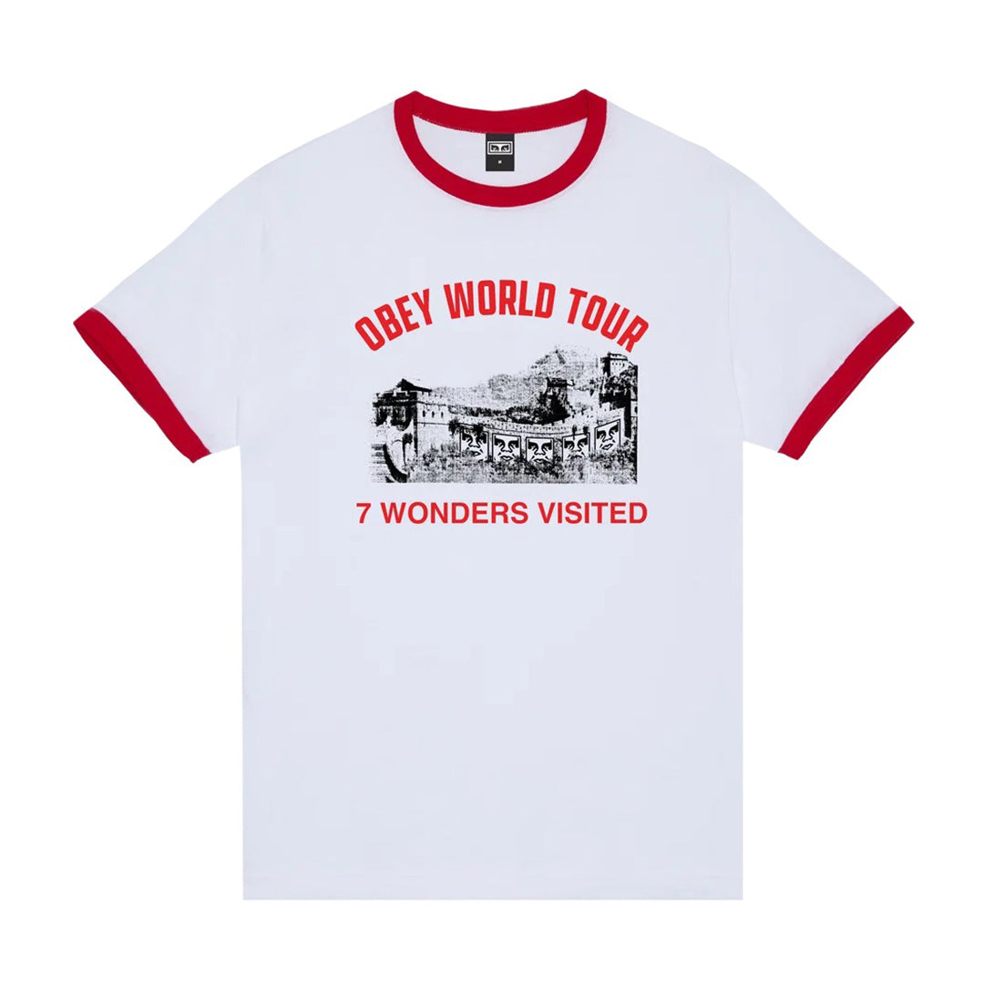 7 Wonders Visited Ringer Tee - White / Red