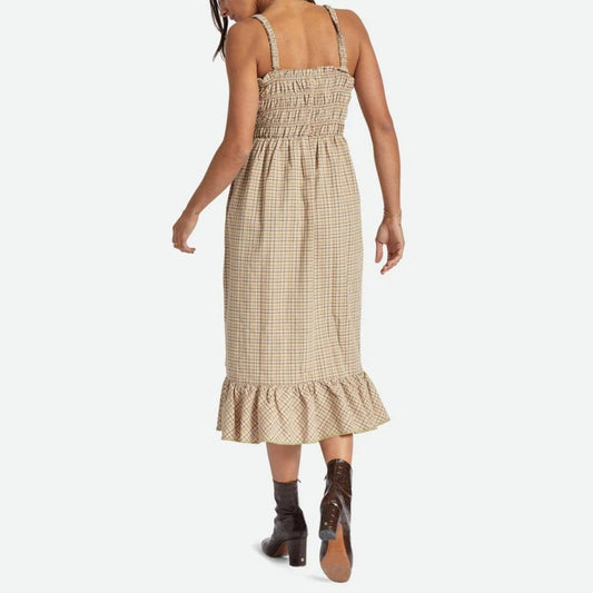 Malta Seersucker Midi Dress - Sand