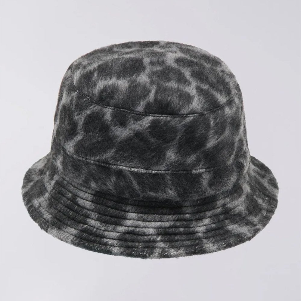 Brushed Bucket Hat - Black / White Leopard (Unwashed)