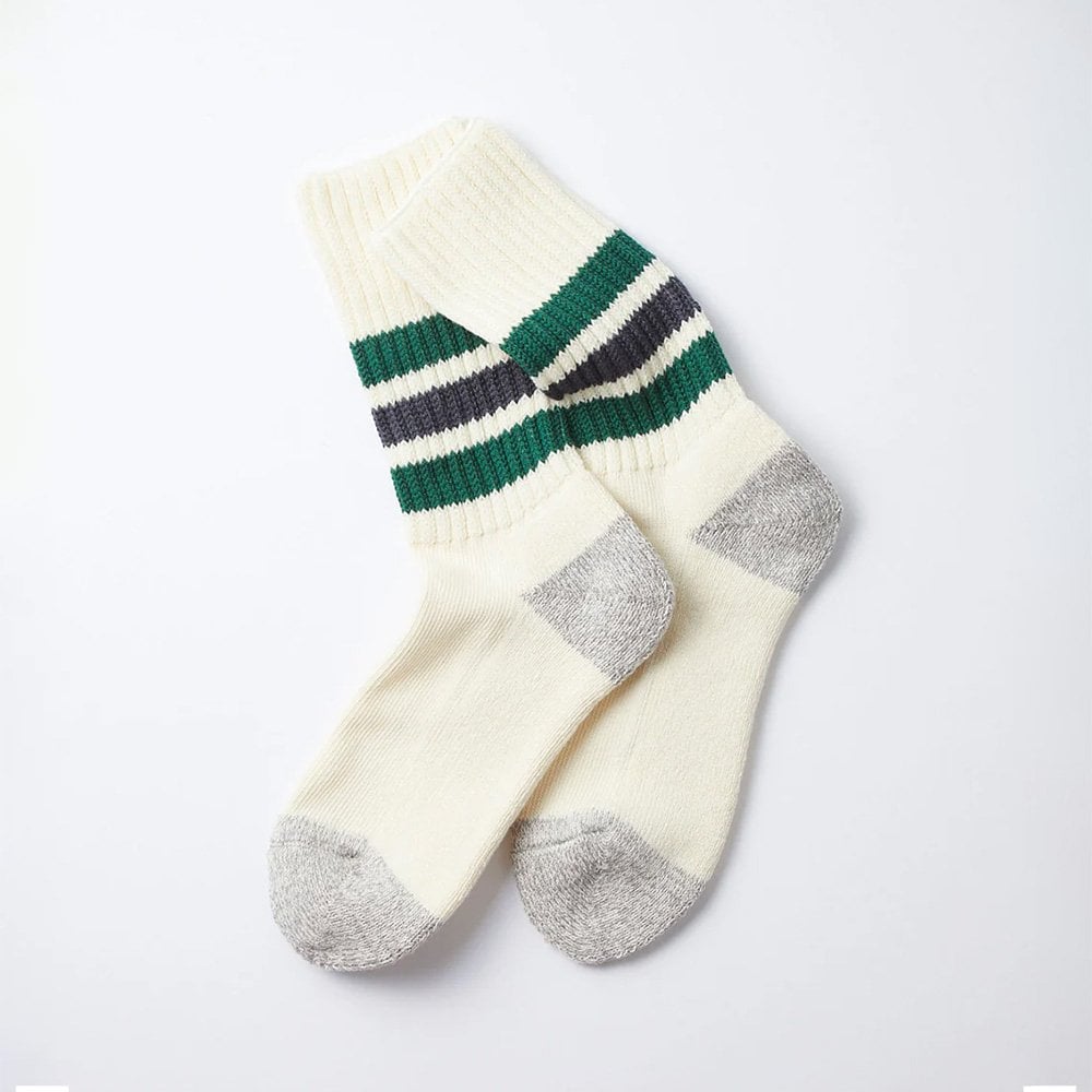 Coarse Ribbed Oldschool Socks - Green / Charcoal
