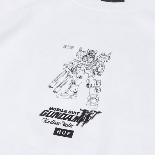 Huf X Gundam Wing Heavy Arms Schematics S/S Tee - White