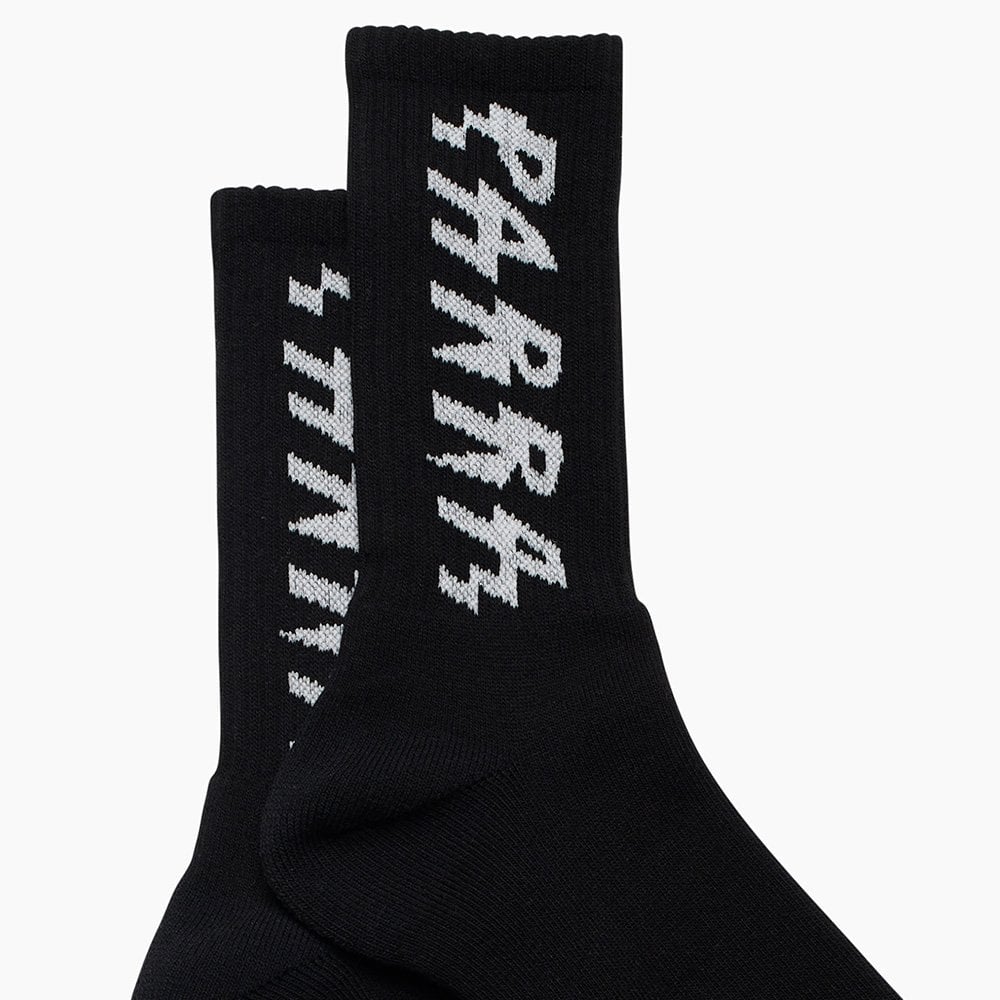 Spiked Logo Crew Socks - Black