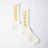 Hole Logo Crew Socks - White
