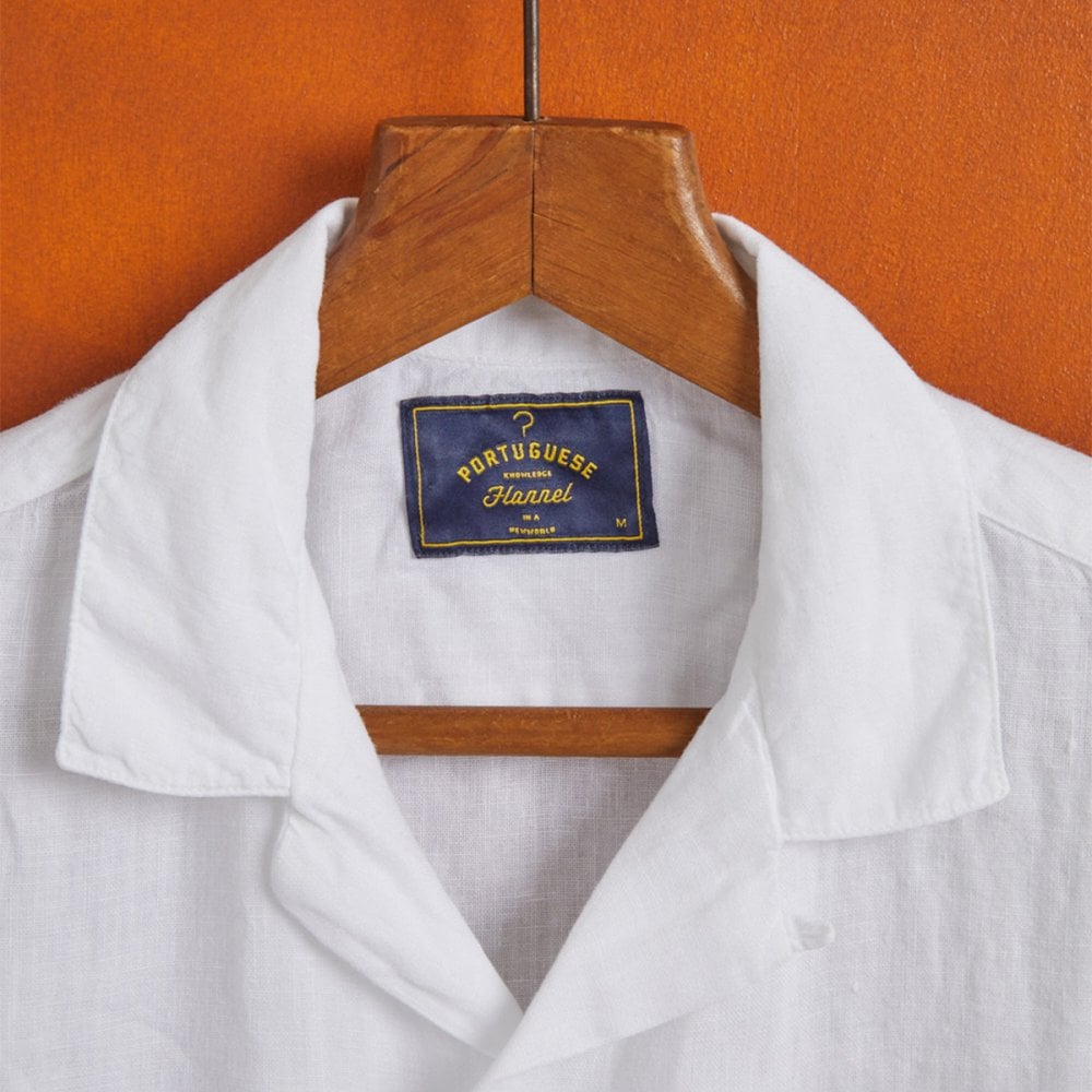 Linen Camp Collar Shirt 25 - White