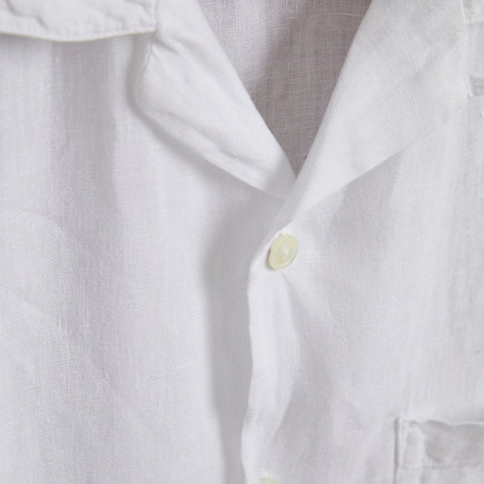 Linen Camp Collar Shirt 25 - White