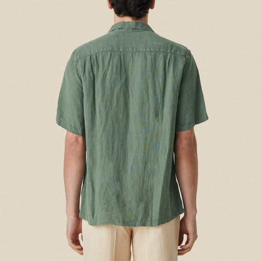 Linen Camp Collar Shirt 24 - Dry Green