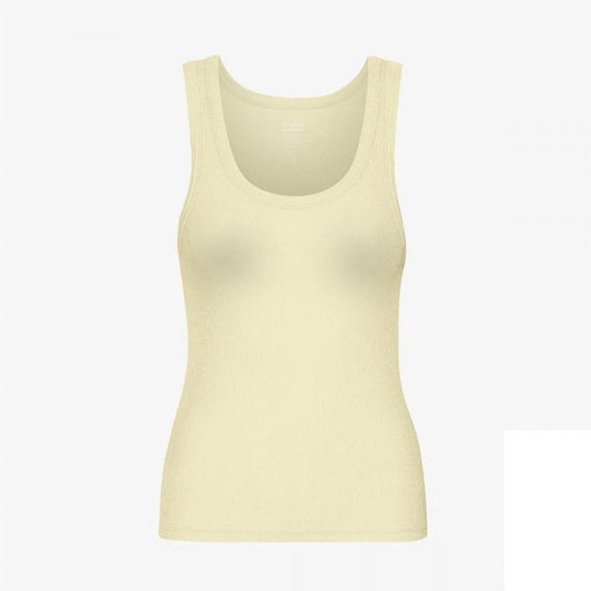 Women's Organic Rib Tank Top - Soft Yellow