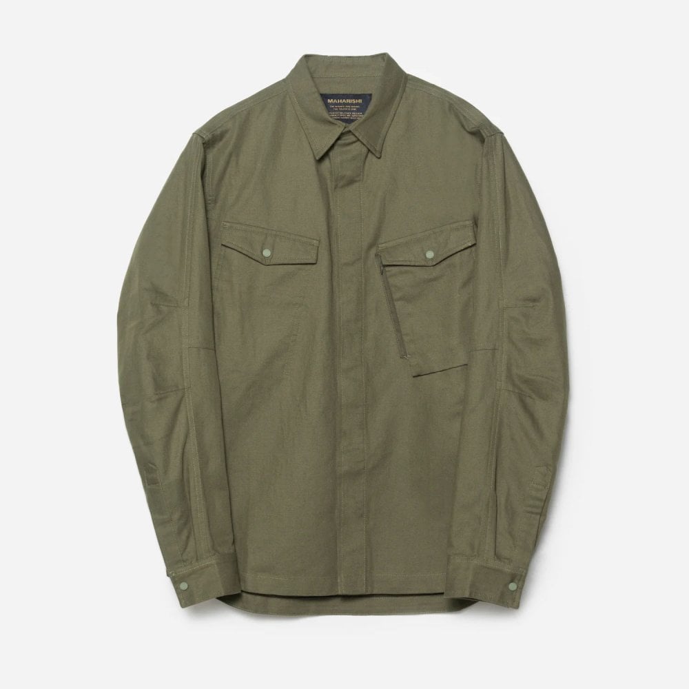 7028 Miltype Organic Custom Shirt - Olive