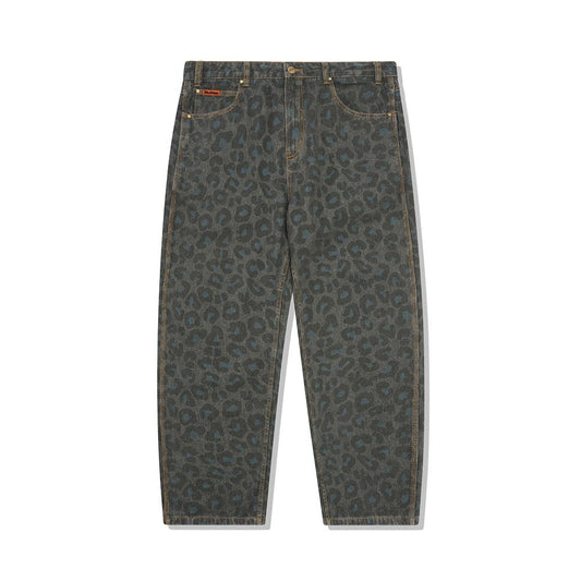 Leopard Denim Jeans - Black
