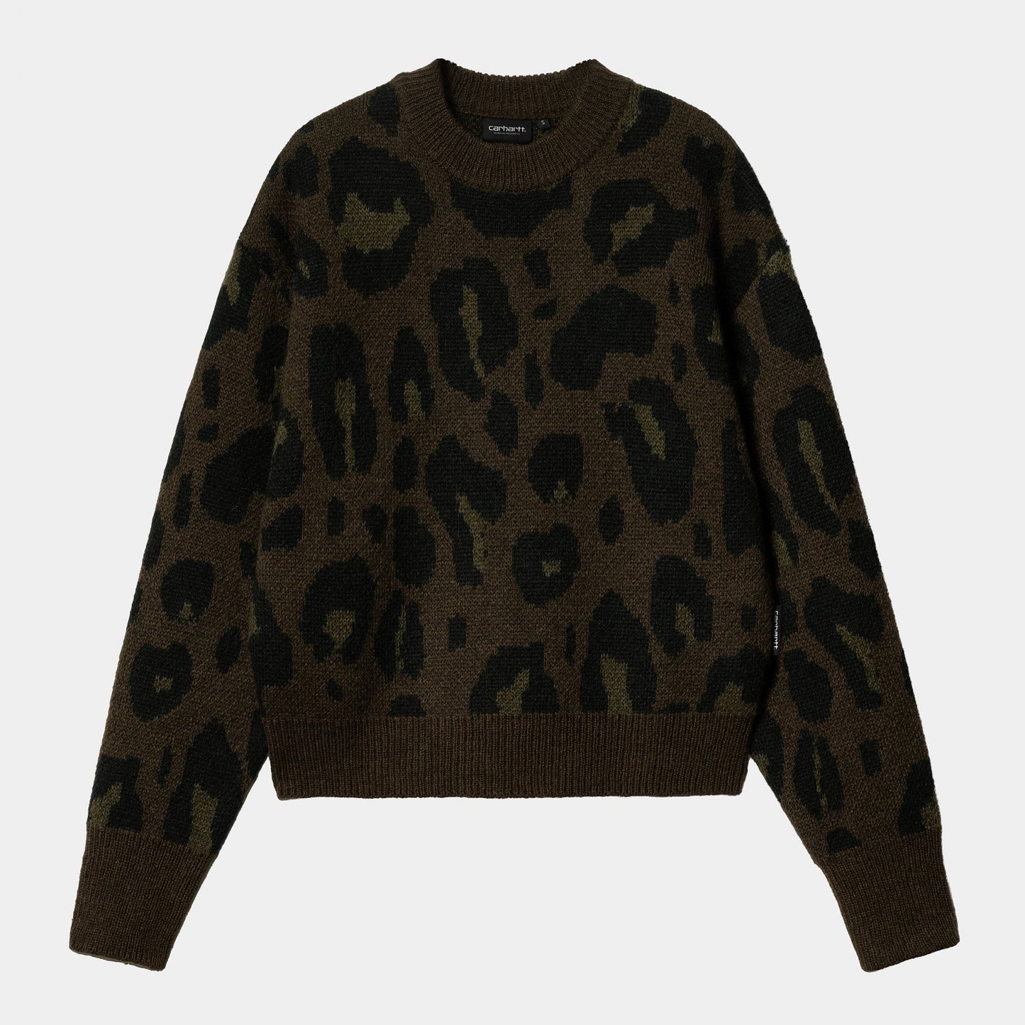 W' Merton Sweater, Camo Leo Jacquard - Tamarind
