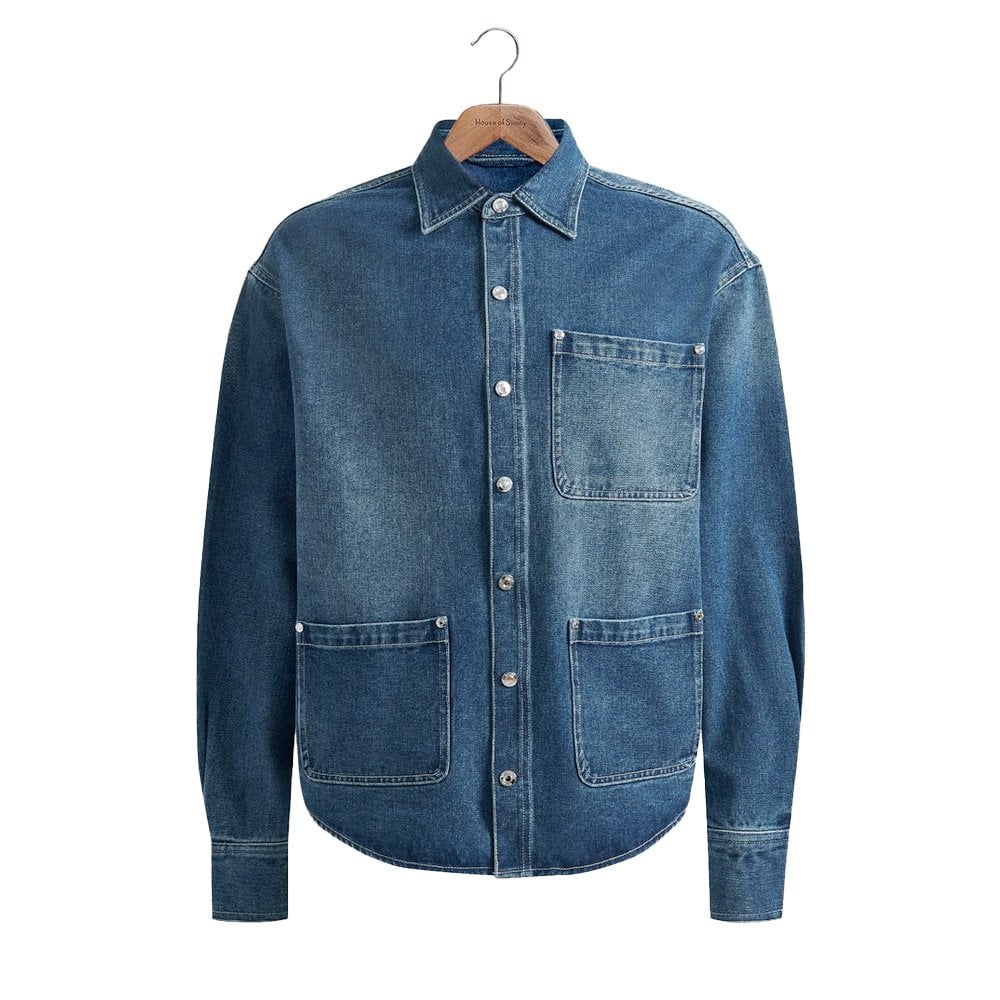Take A Trip Topstitch Shirt - Blue Wash