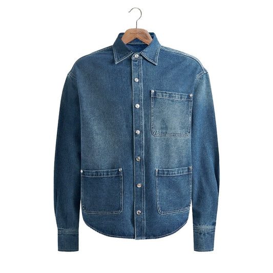 Take A Trip Topstitch Shirt - Blue Wash