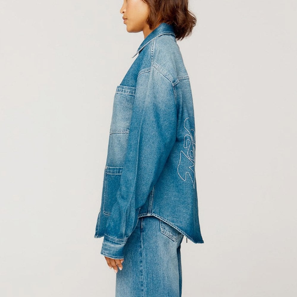 Take A Trip Topstitch Shirt - Blue Wash