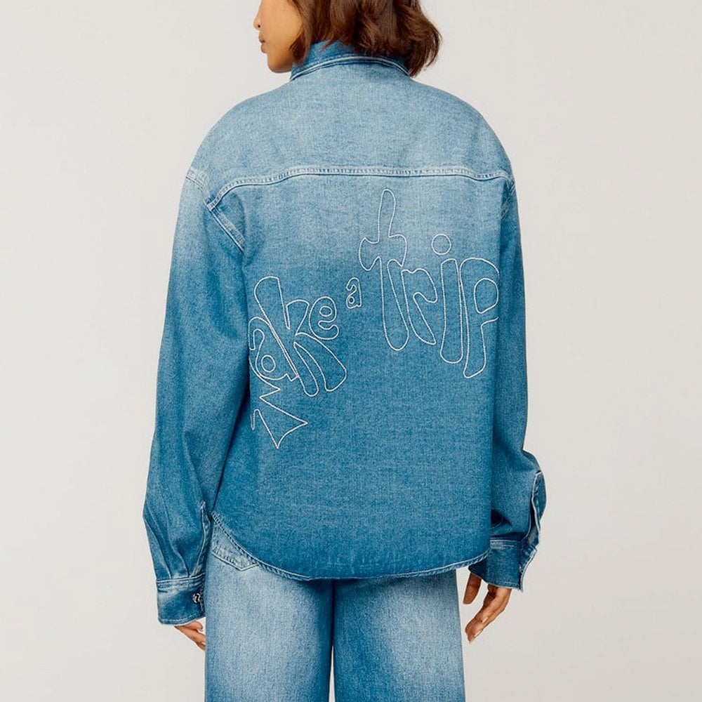 Take A Trip Topstitch Shirt - Blue Wash