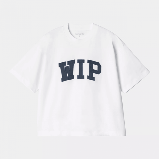 W' S/S WIP T-Shirt - White / Dusky Blue