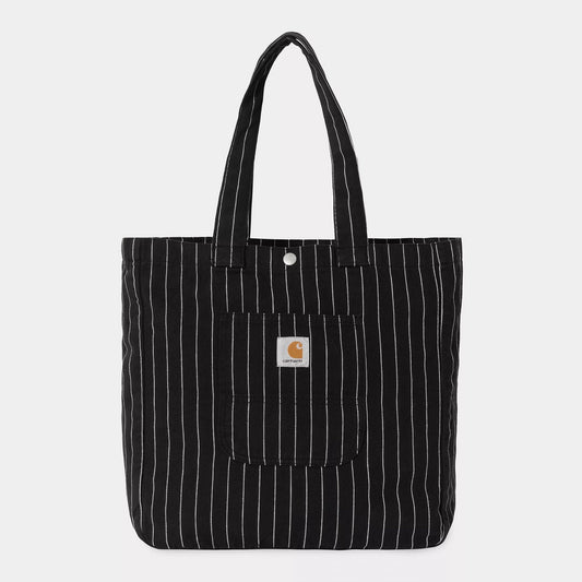 Hendry Tote, Seaton Stripe Black / Wax