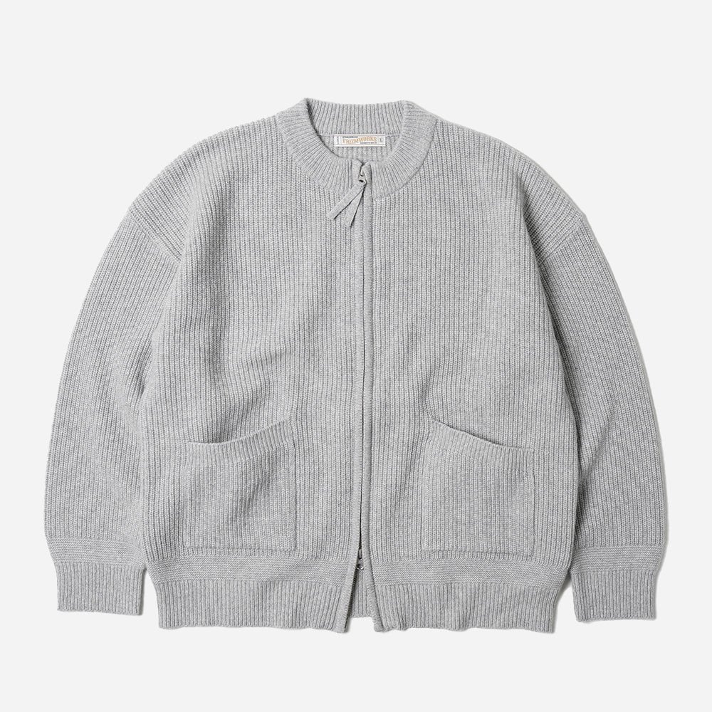 Wool Deck Zipup Cardigan - Light Gray