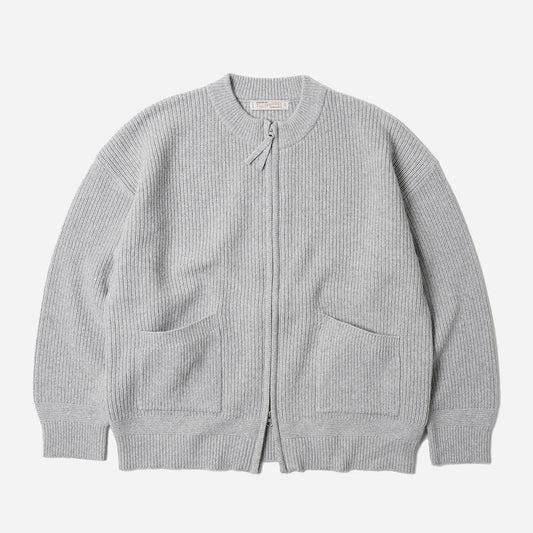 Wool Deck Zipup Cardigan - Light Gray