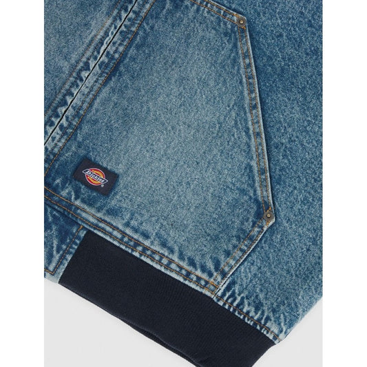 Dickies Hooded Denim Jacket - Rinsed Blue With Fade
