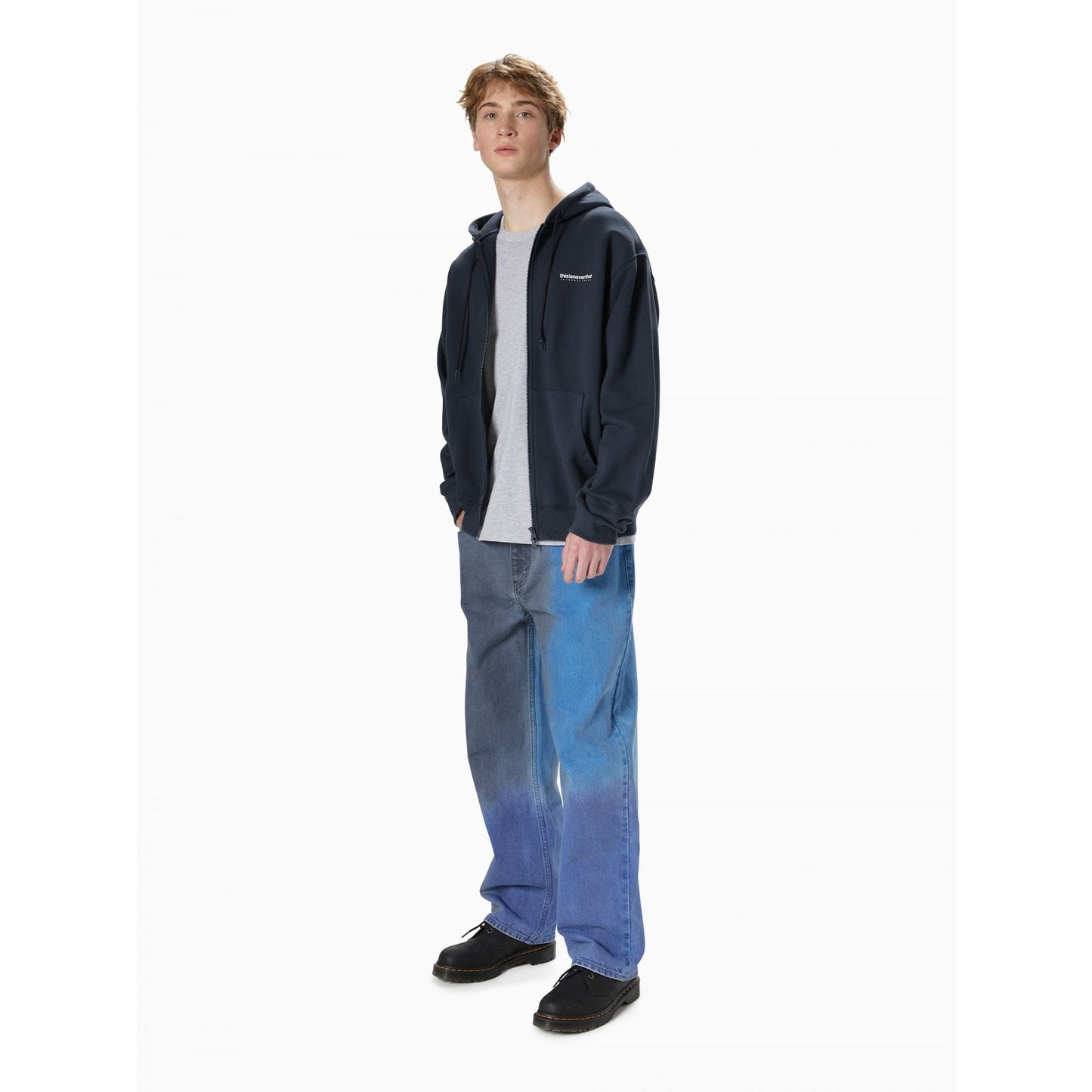 INTL Logo Zip Up Hoodie - Navy