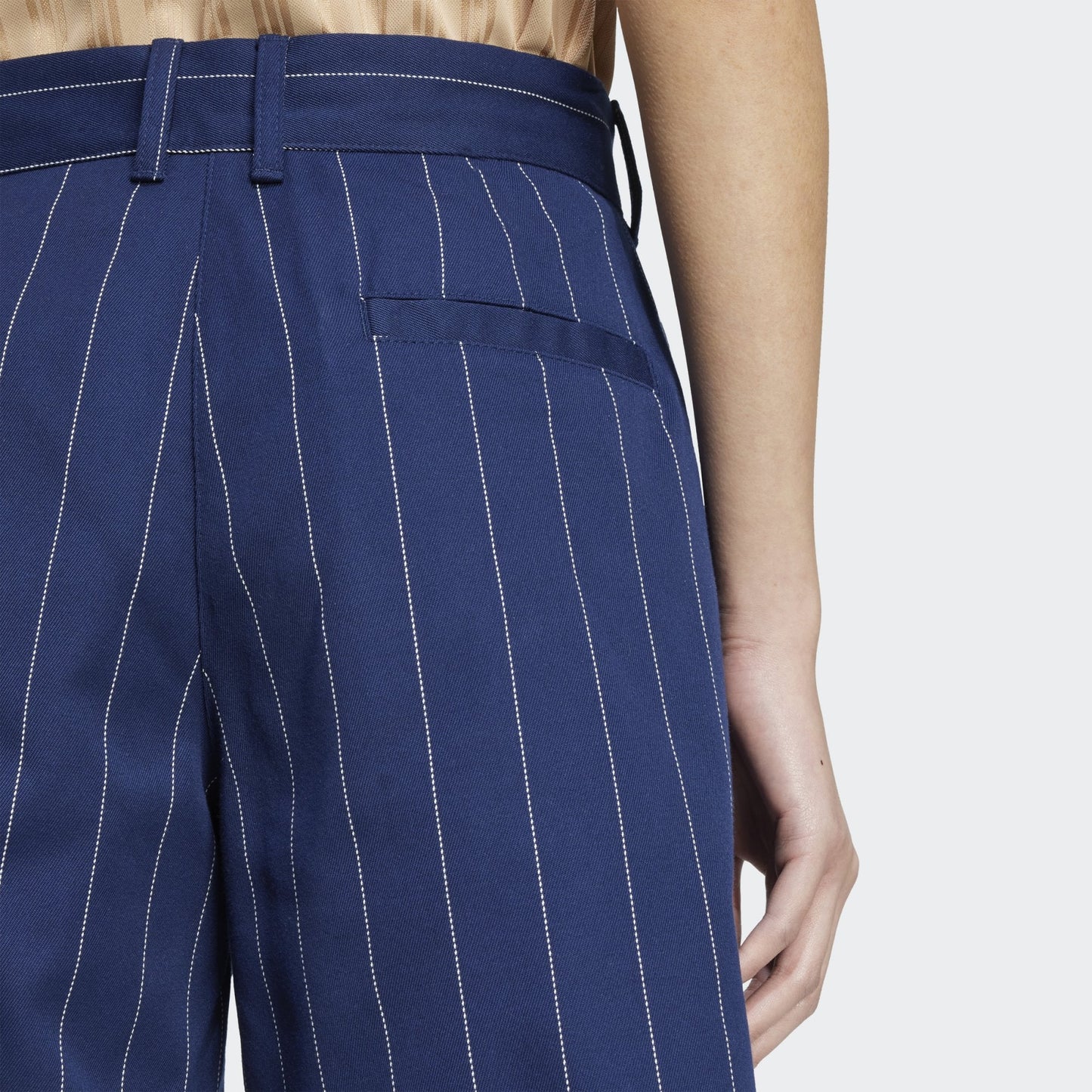 W' Pinstripe Short - Night Indigo / Off White