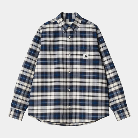W' L/S Tarbell Shirt, Tarbell Check - Dark Navy / White