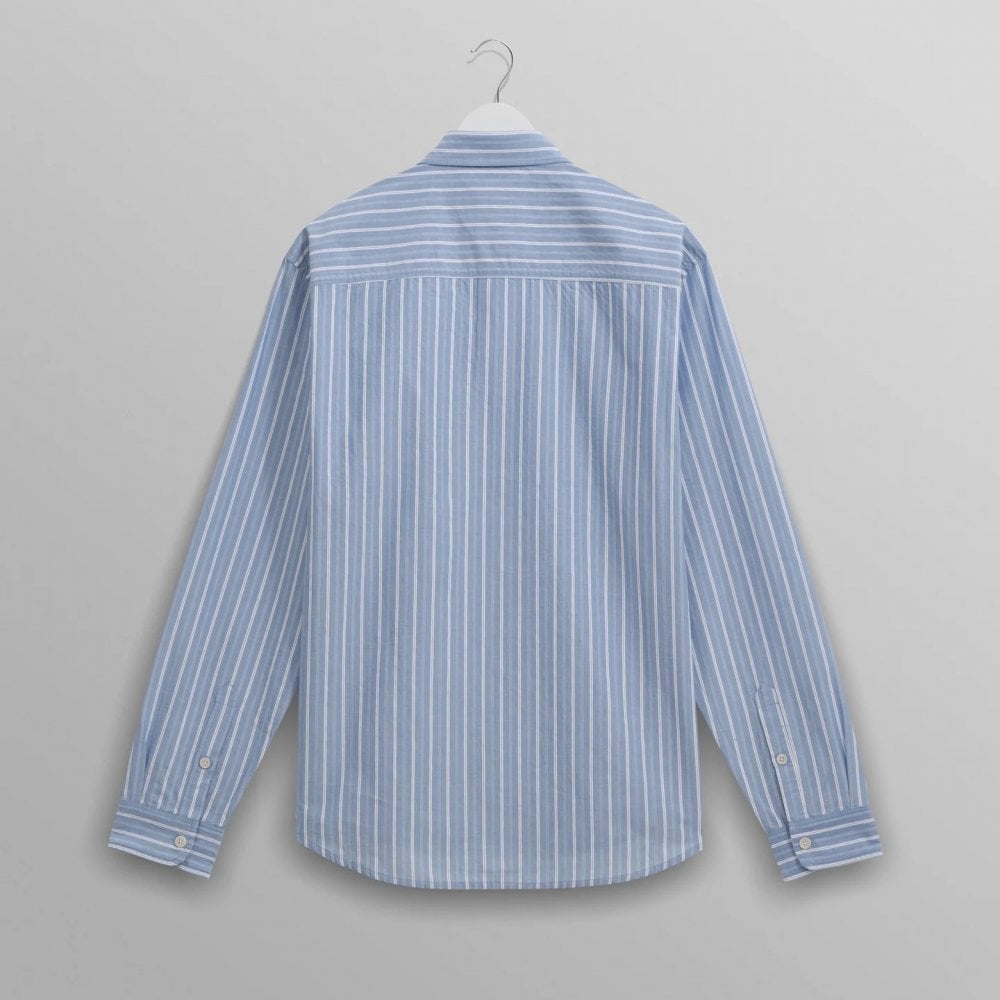 Rove LS Shirt, Cotton Poplin - Blue Stripe