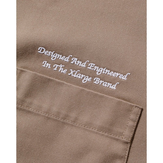 Embroidered S/S Work Shirt - Beige