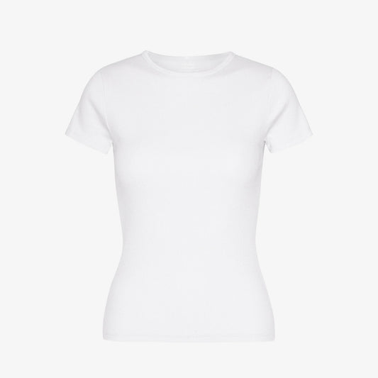 Women's Organic Rib S/S Tee - Optical White