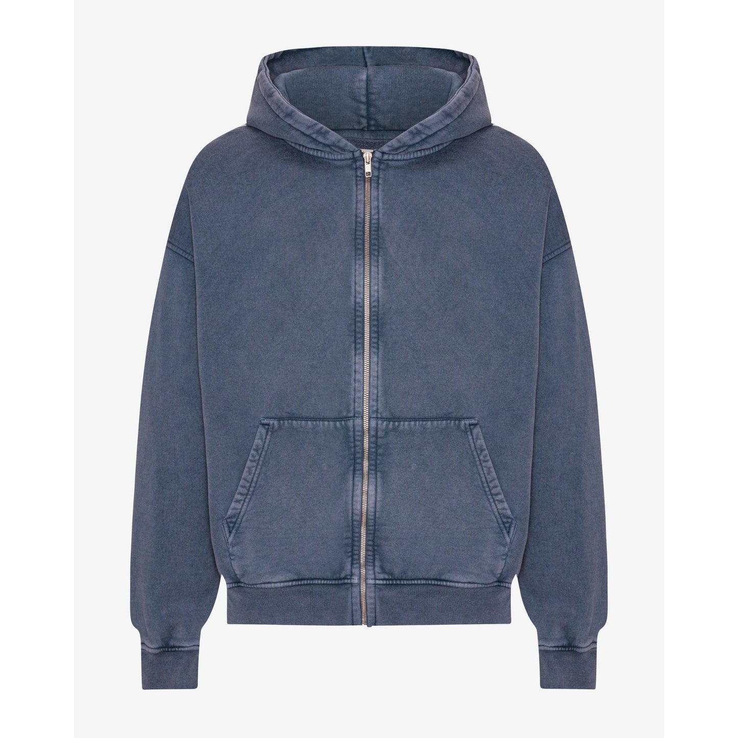 Organic Oversized Zip Hood - Neptune Blue