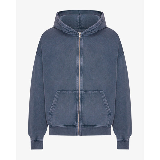 Organic Oversized Zip Hood - Neptune Blue