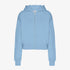 Women's Organic Crop Zip Hood - Seaside Blue