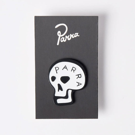 Skulled Enamel Pin - White
