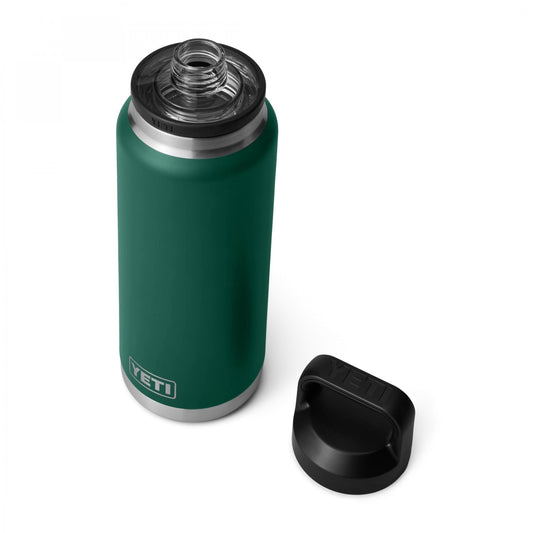 Rambler 36oz Bottle, Chug Cap - Black Forest Green