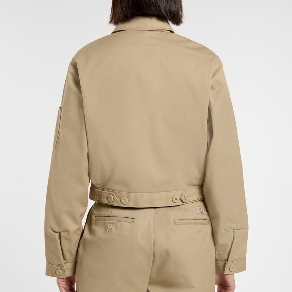 W' Lined Eisenhower Cropped Jacket - Khaki