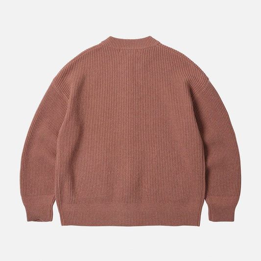 Wool Deck Zipup Cardigan - Indian Pink