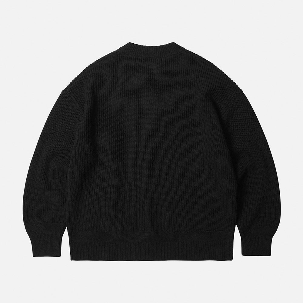 Wool Deck Zipup Cardigan - Black