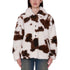 Nolie Sherpa Short Coat - Cow Print