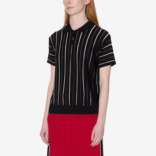 Women's Arlo Stripe Polo Sweater - Black Multi